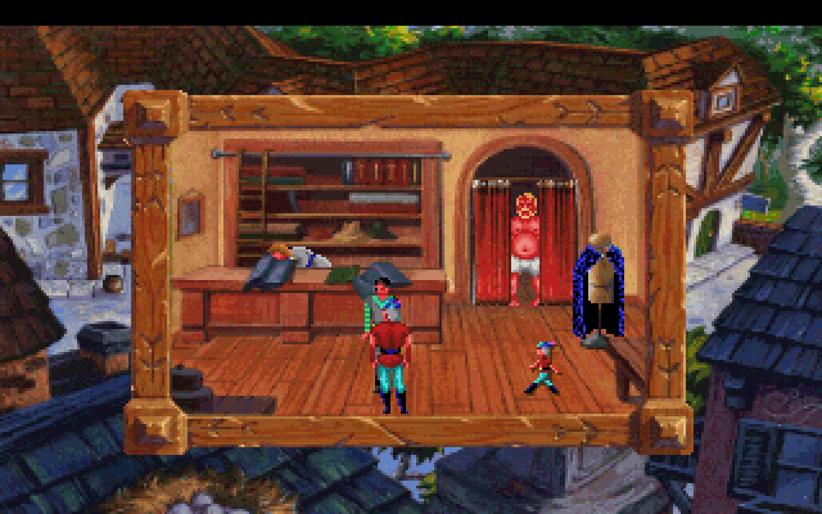 5 королей игра. King's Quest v: absence makes the Heart go Yonder!. King's Quest 5. King's Quest 5: absence makes the Heart go Yonder: Скриншоты. Короли игры вид на школу.