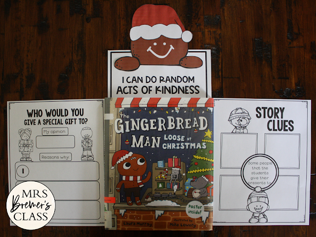Gingerbread Man Loose at Christmas book study unit Common Core literacy companion activities and craftivity for K-1