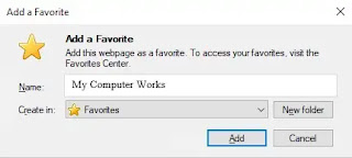 اضافة الصفحة الى المفضلة في متصفح Internet Explorer