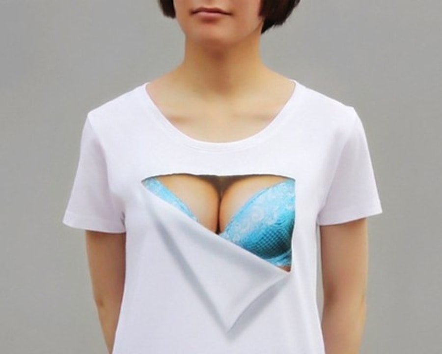 Exposed Bra Illusion T-shirt.
