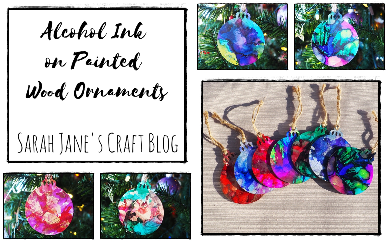 Alcohol Ink on Wooden Ornaments