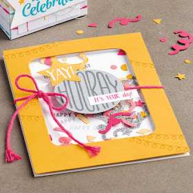 Stampin' Up! Confetti Celebration Birthday Shaker Card with Sprinkles Punch #stampinup www.juliedavison.com