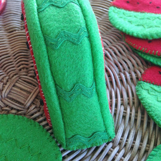 Floss & Fleece: Felt Watermelon Coaster Set Floss & Fleece: Felt Watermelon Coaster Set