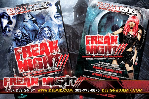 Freak Night 3 Halloween Flyer Design