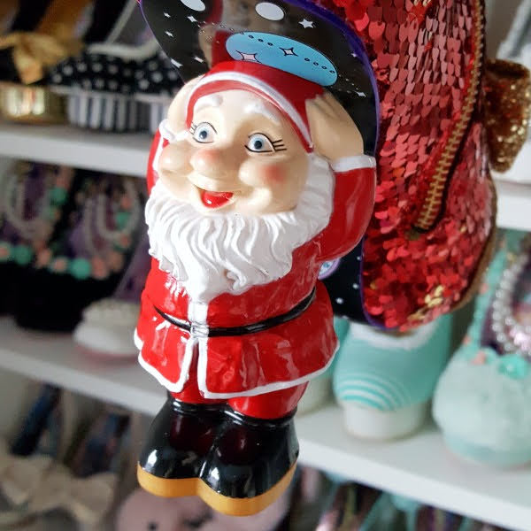 Santa shaped heel on festive glitter boot