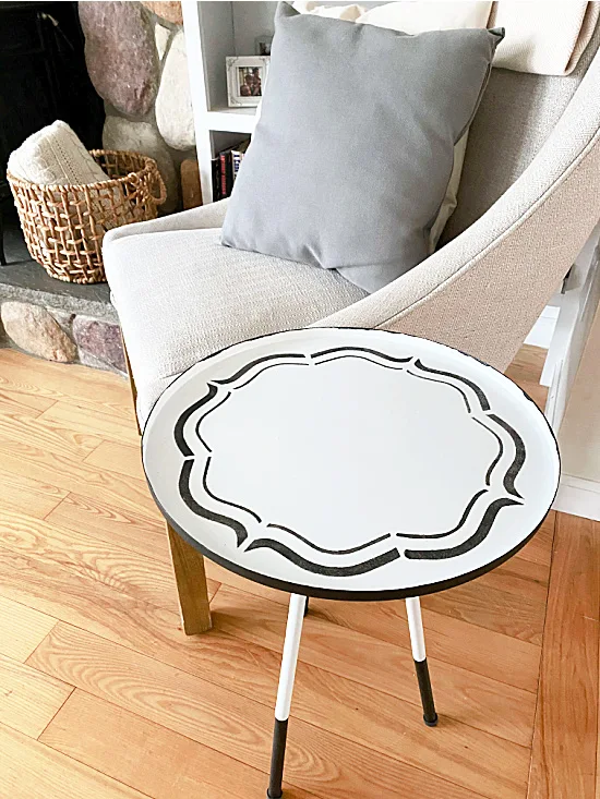 side table next to a chair in the living room