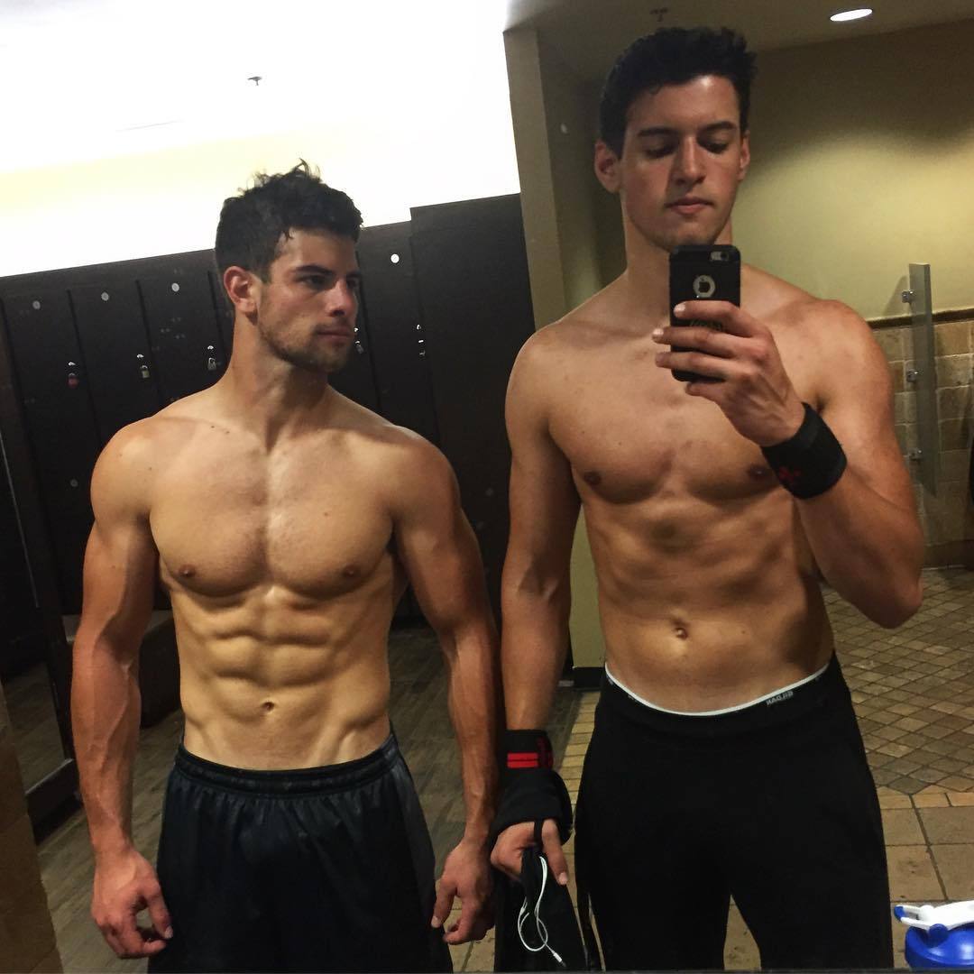 two-hot-shirtless-fit-studs-strong-young-jocks-locker-room-selfie
