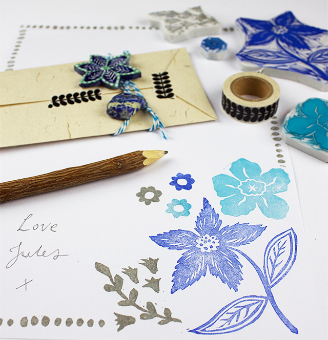 creating with Jules: carved stamps