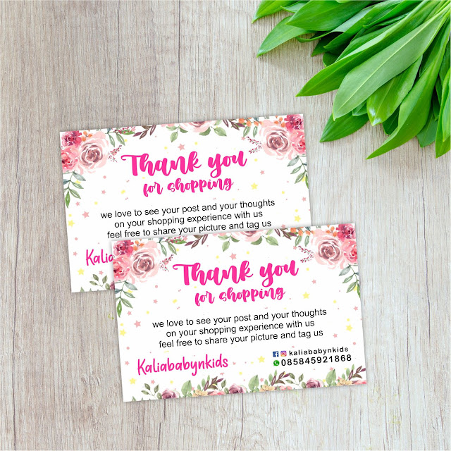 cetak gift card thanks card thank you card online shop