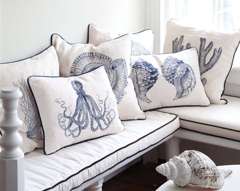 coastal beach pillow collection