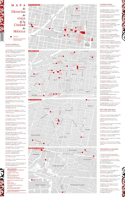 Mapa de las "librerías de viejo" en la Ciudad de México