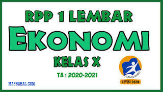 RPP 1 Lembar Ekonomi Kelas X Revisi Tahun 2020