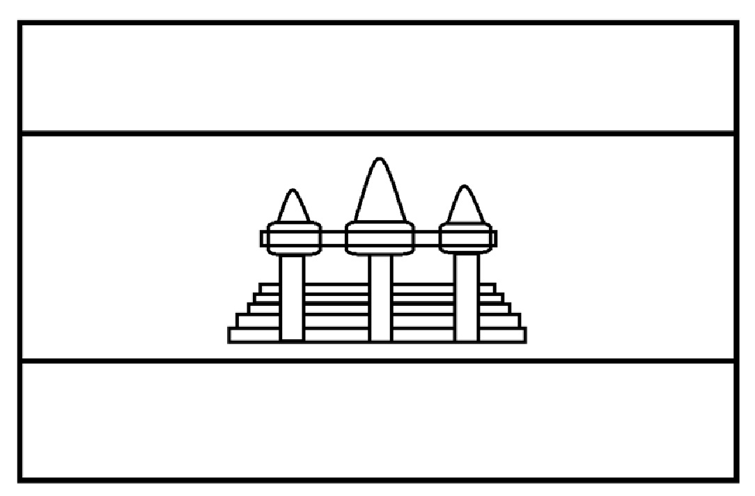 Mewarnai Gambar  Mewarnai Gambar  Sketsa Bendera Negara Kamboja