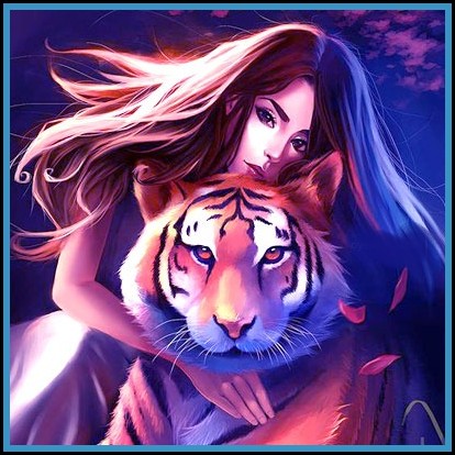 girl with tiger Stylish dp