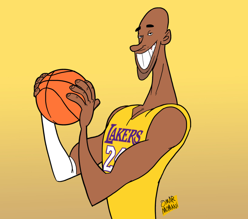 Omar Momani cartoons: My cartoon tribute to Kobe Bryant