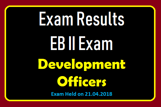 Exam Results : EB II Exam Development Officers