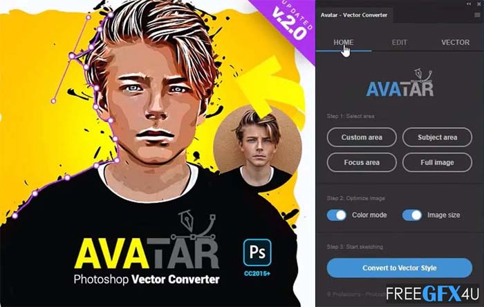 Avatar V2.0 Photoshop Plugin – Convert Photo To Vector Look Avatar V2.0 Photoshop Plugin – Convert Photo To Vector Look