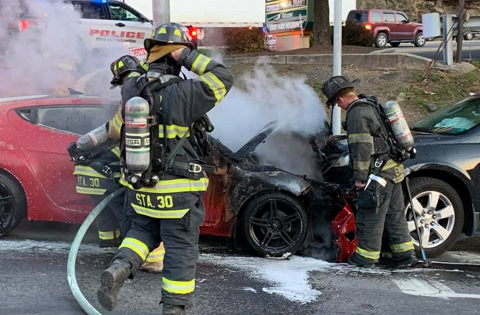 One Injured in Fiery Crash in Pottsville on Friday