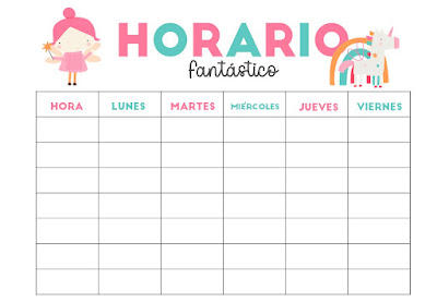 HORARIOS, etiquetas, descargar, gratis, mary poppins, mosntruos, wild west, hadas, unicornio