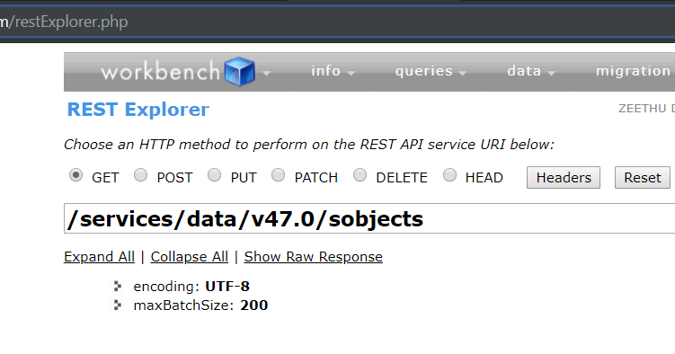 REST API using Workbench