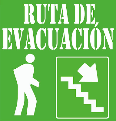 ruta de evacuacion señal para imprimir en verde