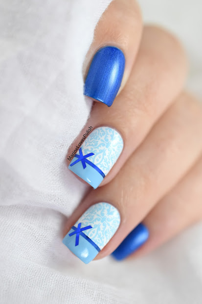 christmas wrapping paper nail art