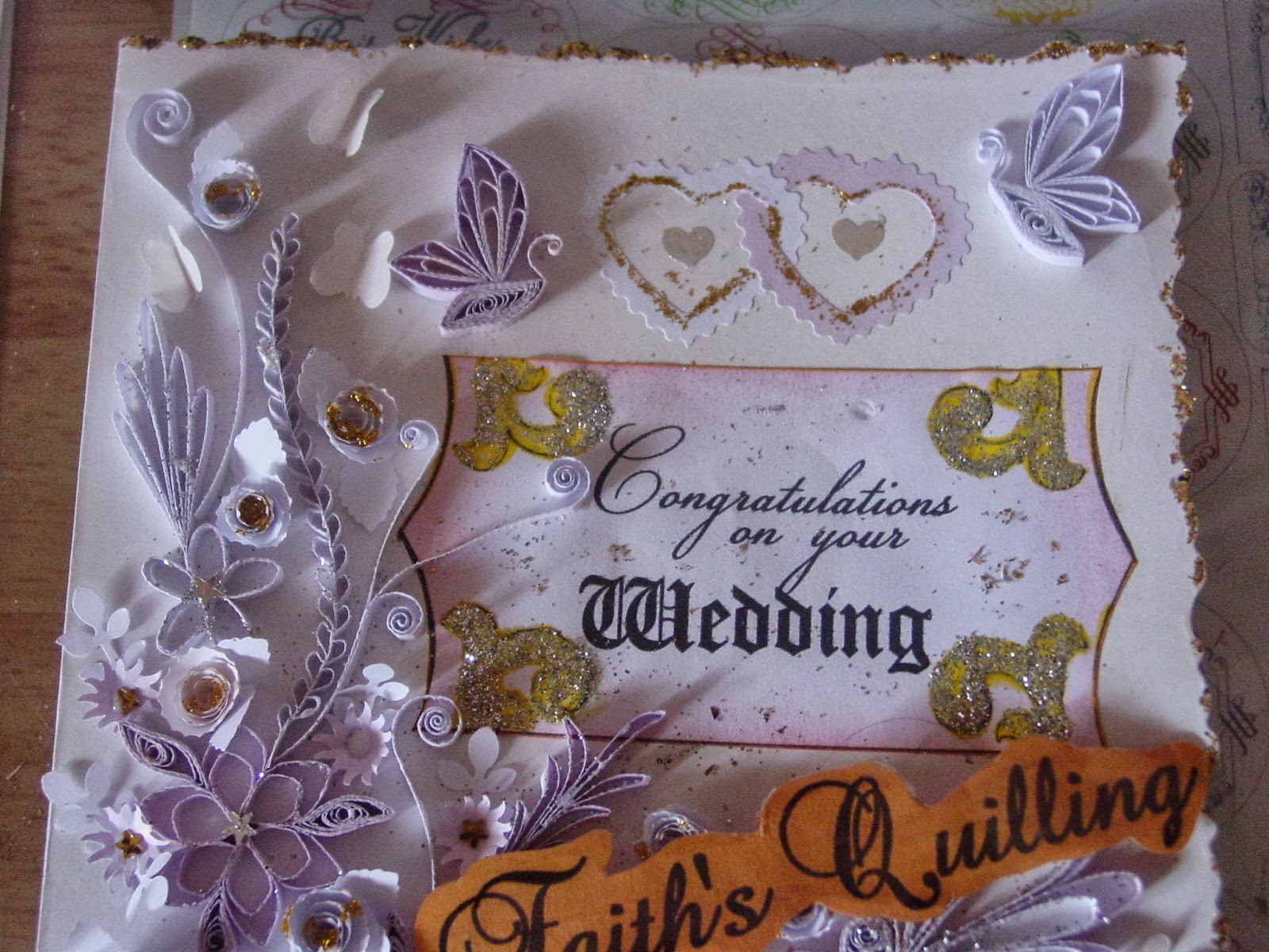 Faith's Quilling Wedding Greeting Card