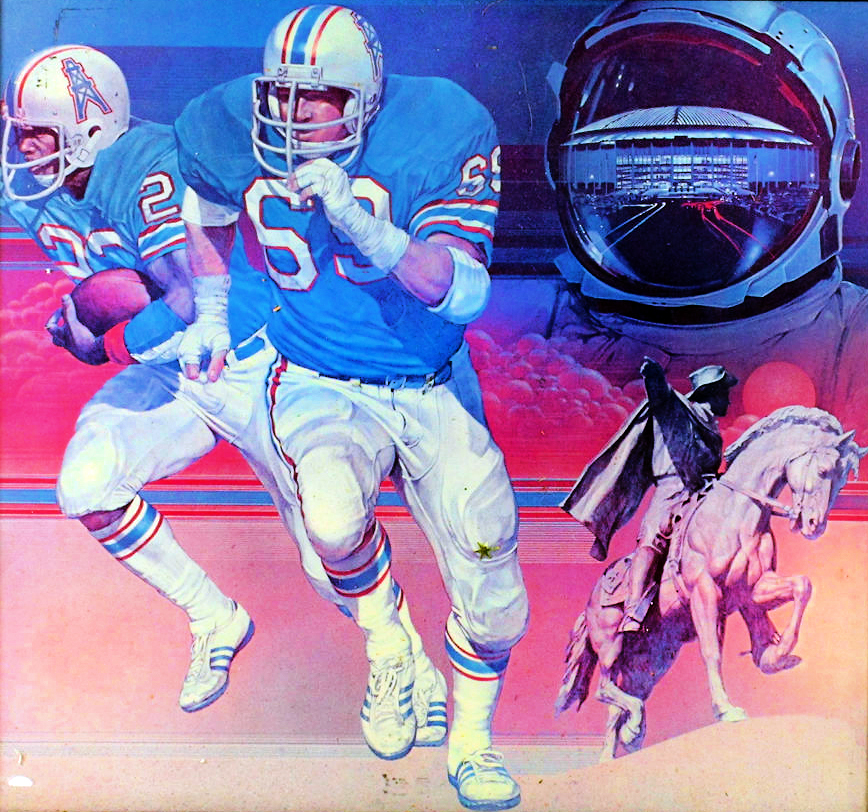 Pro Football Journal Presents NFL Art Houston Oilers by Chuck Ren