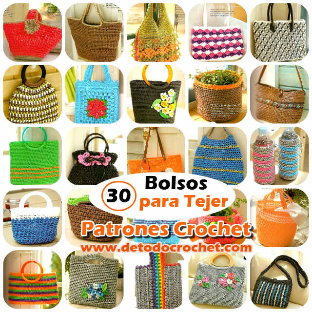 de Bolsos y Estuches Tejidos a Crochet / Revista descargar