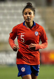 Ámbar Soruco en amistoso entre selecciones femeninas de Cataluña y Chile, 21 de enero de 2019