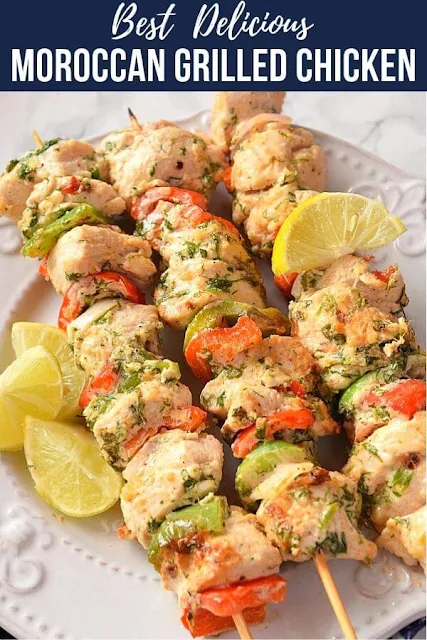 Best Delicious authentic Moroccan grilled chicken skewers