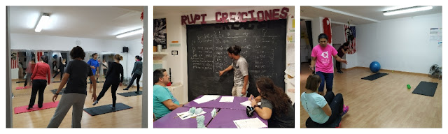 Fotos de diferentes actividades que se realizan en el Centro RUPI creaciones: pilates, inglés, entrenamiento...