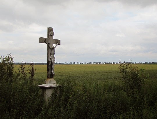 Krzyż przy drodze między Piotrowicami Nyskimi i Kałkowem.