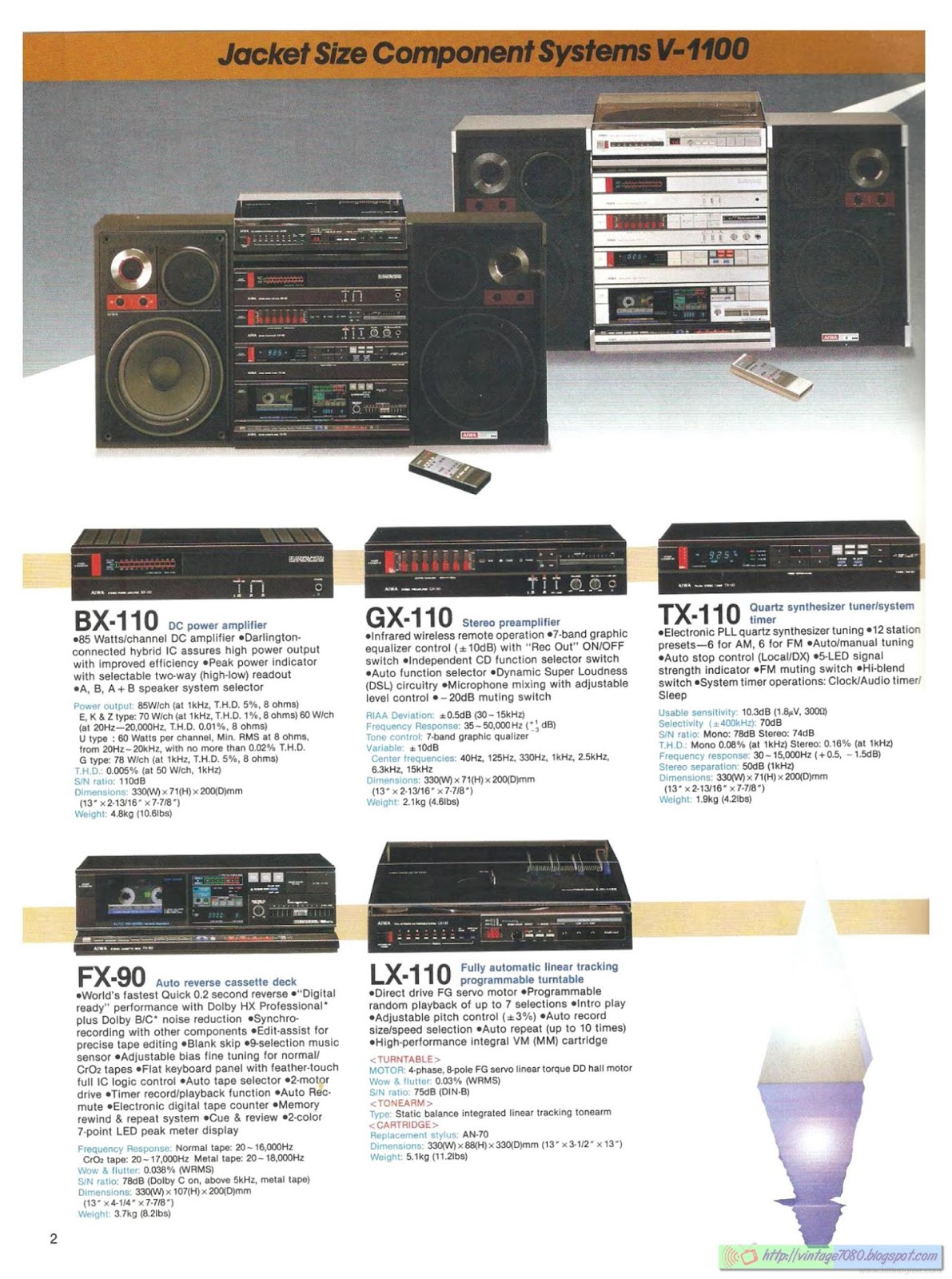 Vintage 70 80 Aiwa 09 Catalogo de 1984