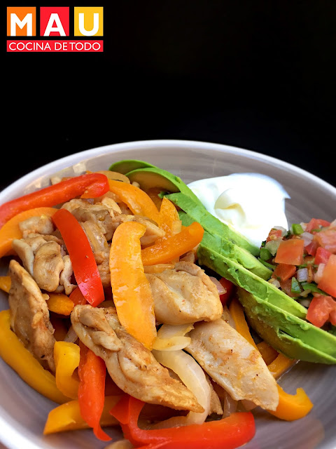 receta fajitas de pollo low carb de dieta