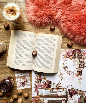 Instagram, książka, jesień, kasztany, scrapbooking, świeczki, jesienny klimat, cozy, przytulnie