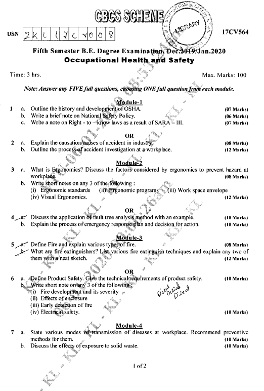 Visvesvaraya Technological University B.E. Civil Engineering (CBCS
