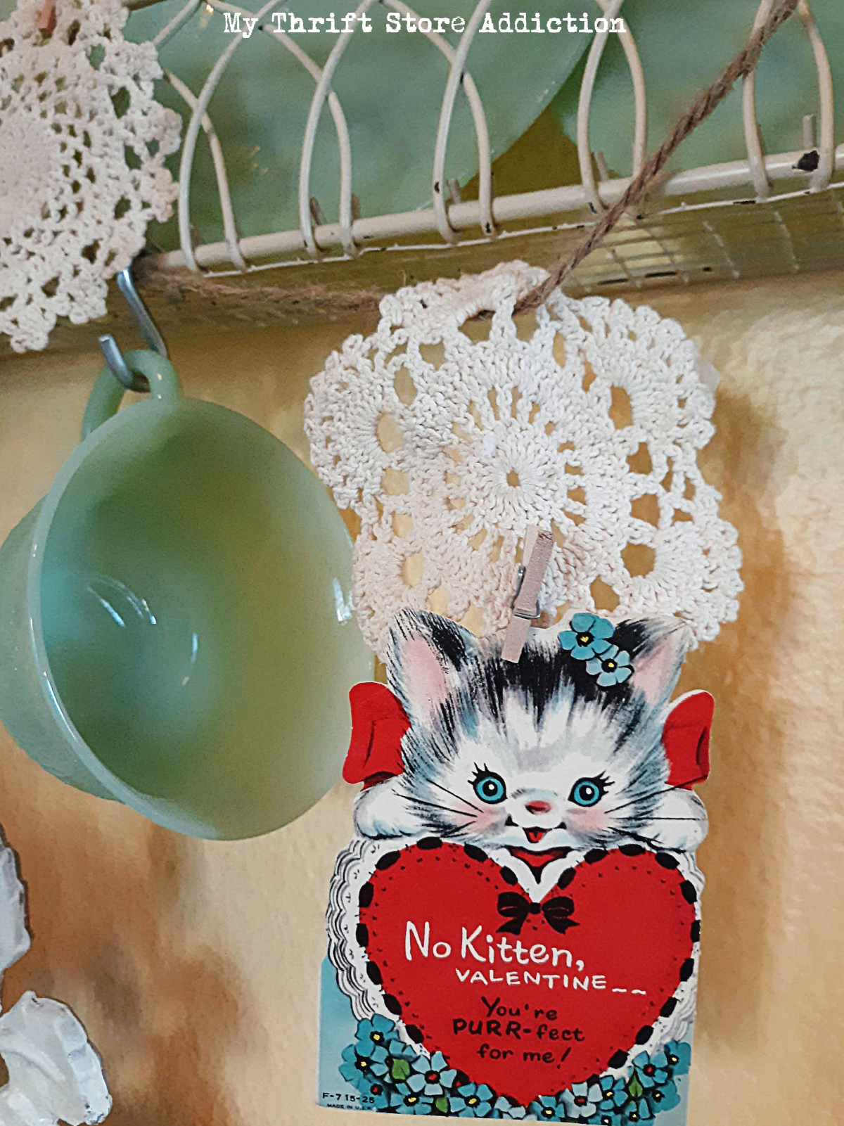 vintage kitchen Valentine vignettes