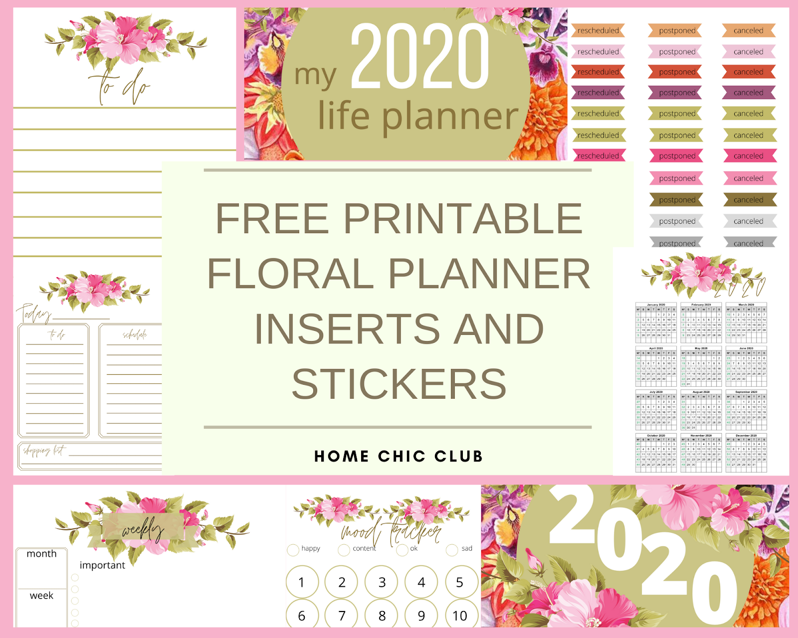 Free Printable Floral Planner Inserts - FREE%2BPRINTABLE%2BFLORAL%2BPLANNER%2BINSERTS%2BAND%2BSTICKERS 