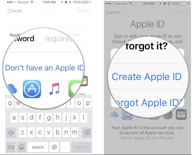 انشاء حساب ابل على الآيفون 