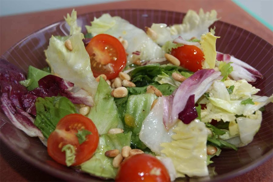 receta de ensalada con vinagreta de melocotón