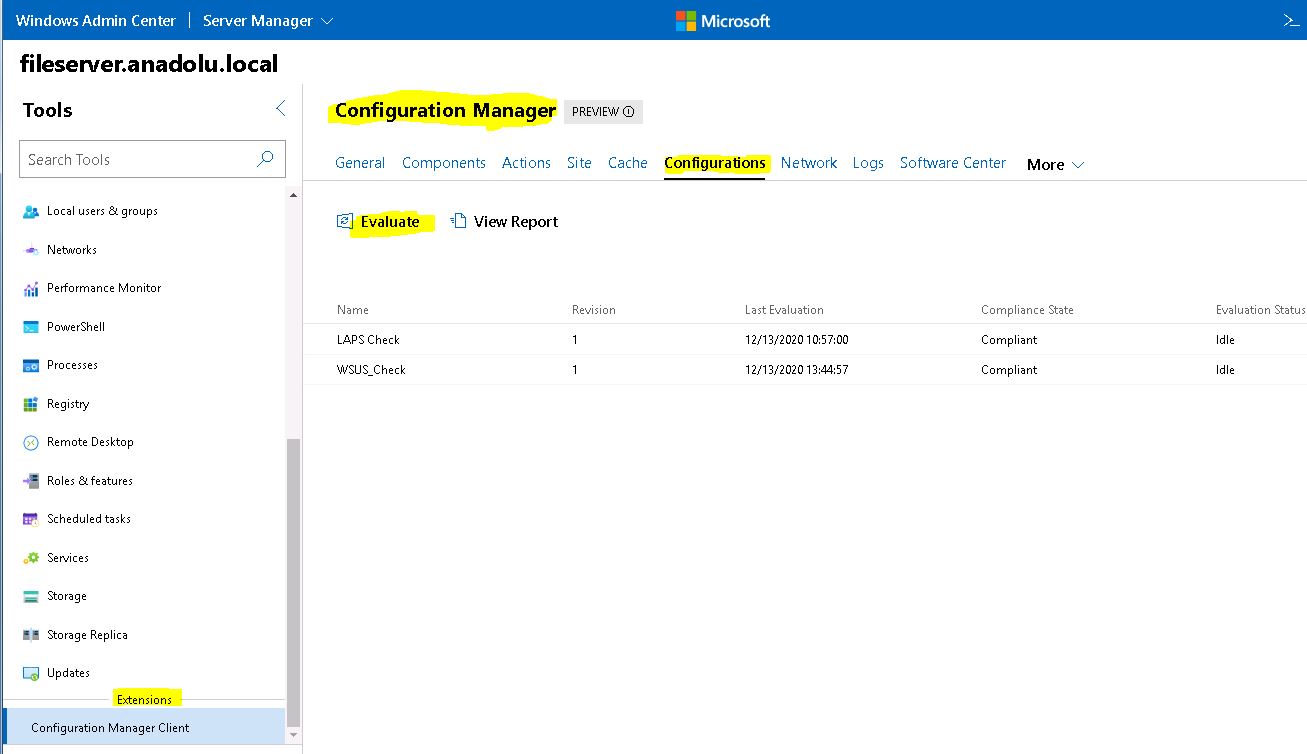 Özgür ŞENERDOĞAN SCCM / MECM Windows Admin Center Entegrasyonu.