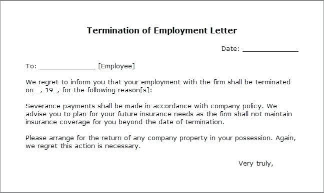 Sample Termination Letter Without Cause Sample Termination Letter Without Cause