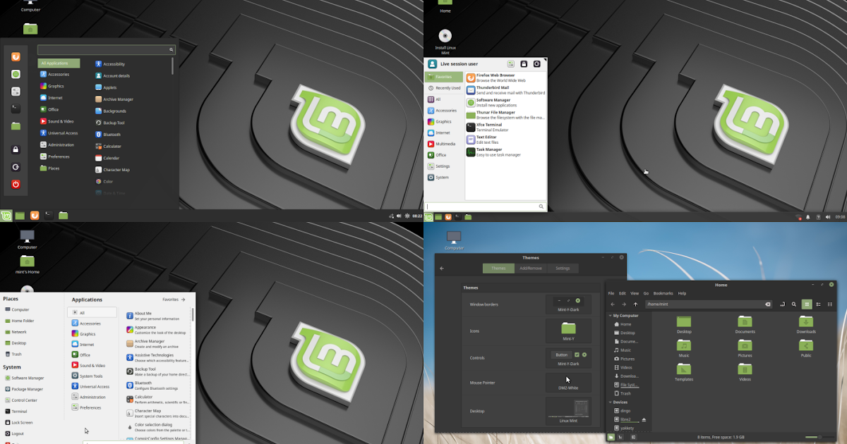 Differences between Four Linux Mint Editions