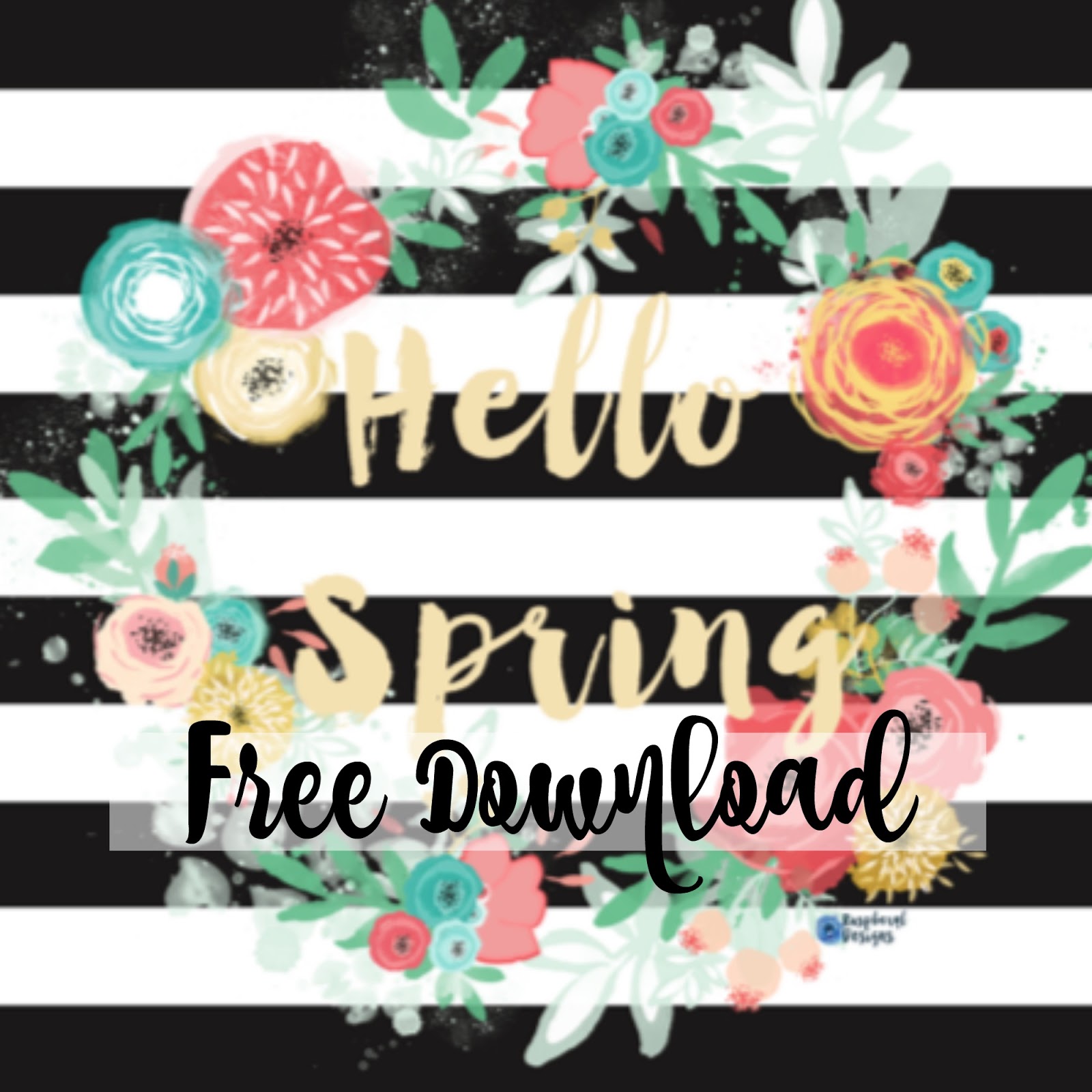 Hello Spring Free Printable - Raspberyl Designs
