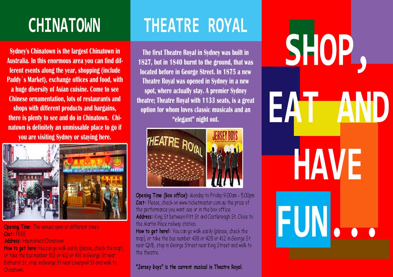 Sara Biancardi's Portfolio Tourist Sydney Brochure AUS