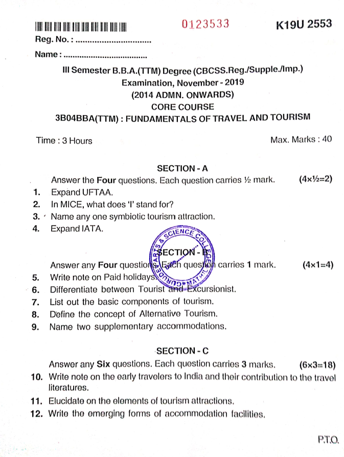 tourism n5 question papers