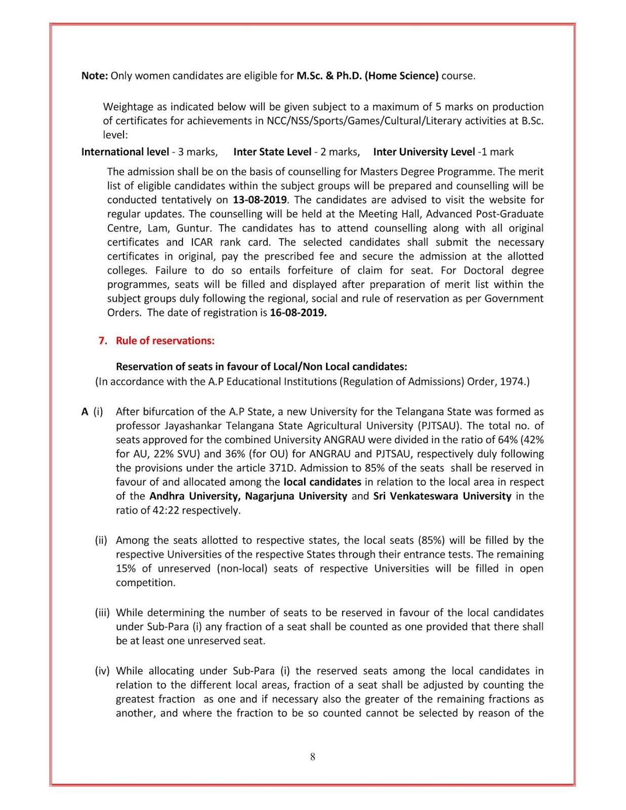 ANGRAU PG PhD Admission 2019 Notification Released,Online Application Form ANGRAU PG PhD Admission 2019 Notification Released,Online Application Form