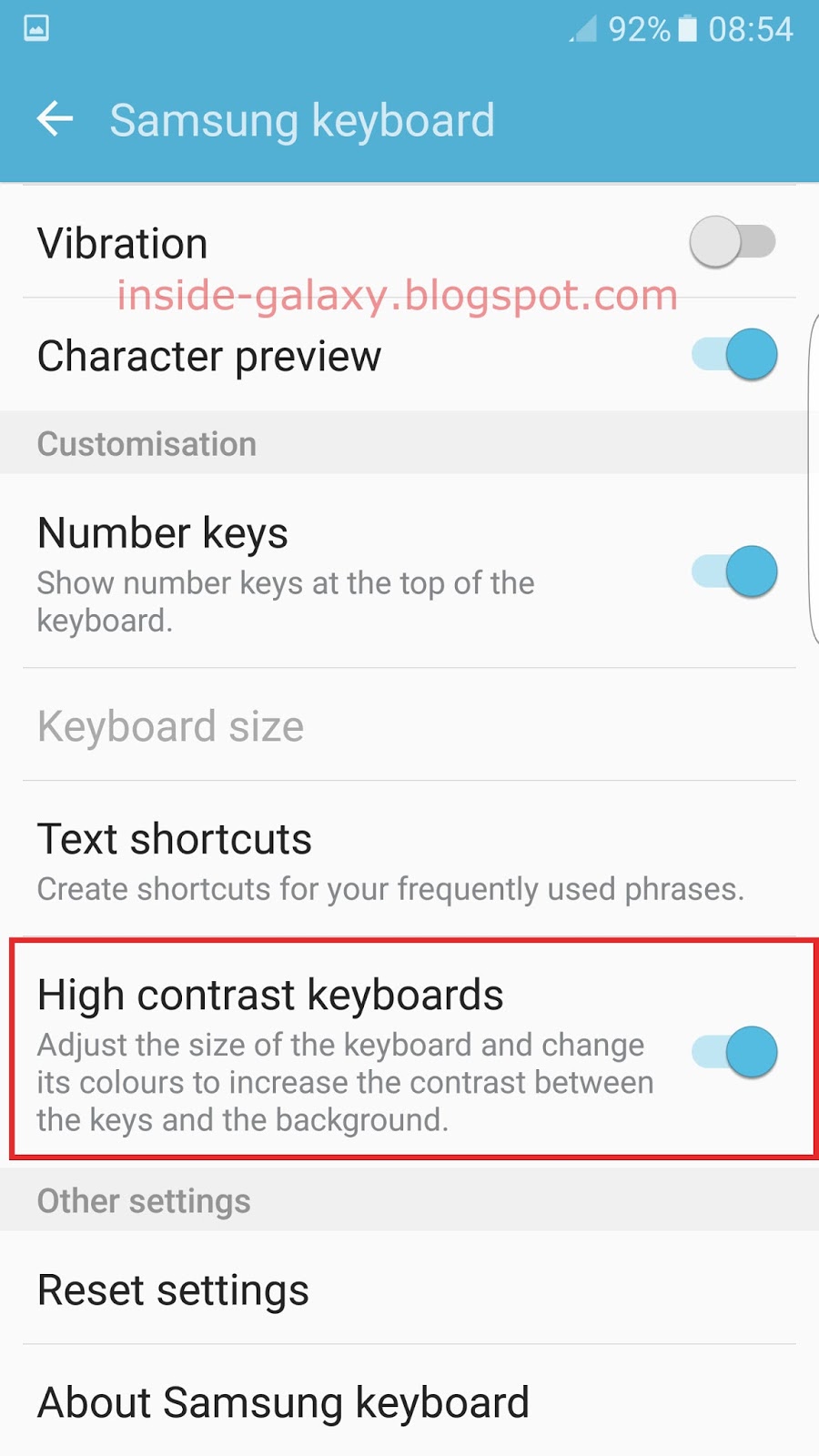 Inside Galaxy Samsung Galaxy S7 Edge How to Enable or Disable High