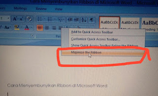 Begini Cara Menyembunyikan Ribbon di Microsoft Word !